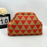 Women's Clip-Top Crossbody Purse – Lightweight Striped, Diamond & Dot Pattern Handbag