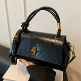 【Black Friday】Versatile Small PU Leather Satchel, Casual Flap-Closure Top-Handle Crossbody and Shoulder Bag for Shopping and Commuting - image 10