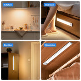 Bonacell Under Cabinet Lights,40 LED Rechargeable Battery Operated Motion Sensor Light Indoor, 2 Pack Magnetic Dimmable Closet Lights, Wireless Under Counter Lights for Kitchen, Stairs