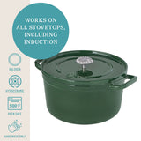 The Pioneer Woman 5-Quart Enamel Cast Iron Dutch Oven with Lid, Dark Green