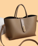Everyday Large Capacity Faux Leather Tote Handbag