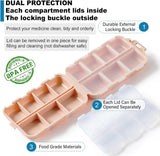 UFORU Travel Pill Organizer Box with 146 Labels, 10 Compartment Small Pill Case Medicine Kit, Portable Pocket Purse Pharmacy, Daily Weekly Vitamin Supplement Medication Holder（no pills)dealsforyou#SummerWins