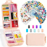 UFORU Travel Pill Organizer Box with 146 Labels, 10 Compartment Small Pill Case Medicine Kit, Portable Pocket Purse Pharmacy, Daily Weekly Vitamin Supplement Medication Holder（no pills)dealsforyou#SummerWins