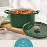The Pioneer Woman 5-Quart Enamel Cast Iron Dutch Oven with Lid, Dark Green