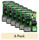Rhino USA 1in x 10ft Retractable Ratchet Straps, 2 Pack – 403lbs Load Limit, 6lbs Total Weight