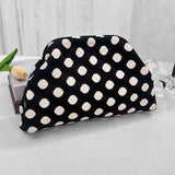 Women's Striped Knit Cosmetic Bag – Large Capacity Makeup Pouch & Travel Toiletry Organizer