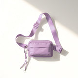 Multi Pockets Crossbody Bag with Keychain (#12123) - Lavender