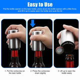 STARLIGHT- 2 Pcs Automatic Beer Soda Bottle Opener Stainless Steel Push Down Cap Bar Party