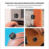 PocketTunes Bone Conduction Instant Mini Speakers with Bluetooth Wireless Technology, Pack of 2 (Black)