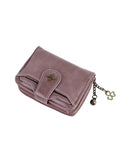Women's Mini Bifold PU Leather Wallet with Zipper & Card Holder