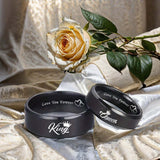 King and Queen Titanium Steel Couple Ring Set - image 8