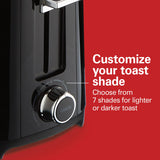 Hamilton Beach 2-Slice Toaster with Extra-Wide Slots, Toast Boost, and Removable Crumb Tray, Black