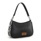 Western bohemian hobo shoulder purse - Black
