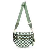 CHERUBEL Crossbody Bag for Women, Casual Plaid Nylon Bum Bag with Detachable Strap and Coin Purse, Large Capacity Sling for Travel, Casual Waist Bag, Birthday