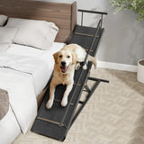 Folding Solid Wood Dog Ramp with Safety Rails