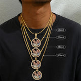 Iced Round Custom Photo Pendant Necklace - image 6