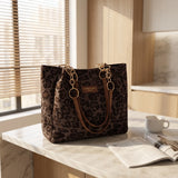 Leopard Print Chain Tote Bag - image 2