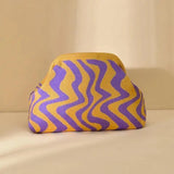 Women's Striped Knit Cosmetic Bag – Large Capacity Makeup Pouch & Travel Toiletry Organizer