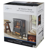 Mainstays New 2-Setting 3D Electric Stove Heater with Life-like Flame, Black