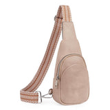 CLUCI Small Vegan Leather Sling Bag with Adjustable Guitar Strap
