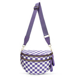 CHERUBEL Crossbody Bag for Women, Casual Plaid Nylon Bum Bag with Detachable Strap and Coin Purse, Large Capacity Sling for Travel, Casual Waist Bag, Birthday