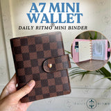 DAILY RITMO Mini Checkered Wallet A7 Budget Planner with 6 Zipper Envelopes