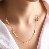 Stainless Steel Multi-Name Cutout Necklace - image 1