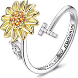 Sunflower A–Z Initial Spinner Ring - image 25