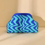 Women's Clip-Top Crossbody Purse – Lightweight Striped, Diamond & Dot Pattern Handbag