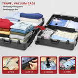 SUOCO Travel Vacuum Seal Bags with Rechargeable Electric Pump & Compression Packing Cubes Airtight, Re-sealable Set Travel Organizers for Luggage Space-Saving Solutions, Vacuum Bags For Travel backtoschool