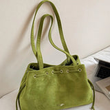 【Black Friday】Autumn and winter casual retro exquisite drawstring closure tote bag, fashionable and versatile large capacity shoulder bag, suitable for dates, parties and daily social occasions
