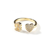 Gold-Plated Initial Open Heart Ring - image 9