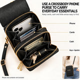 Touchscreen phone crossbody wallet bag