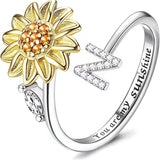 Sunflower A–Z Initial Spinner Ring - image 19