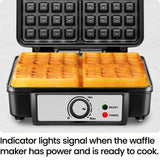 Chefman 4 Slice Belgian Waffle Maker w/ Adjustable Temperature, Stainless Steel