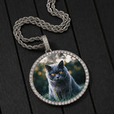 Iced Round Custom Photo Pendant Necklace - image 13
