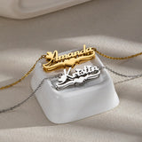 Unisex Double-Layer Heart Name Necklace - image 3