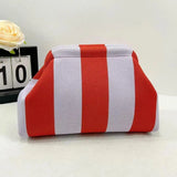 Women's Clip-Top Crossbody Purse – Lightweight Striped, Diamond & Dot Pattern Handbag