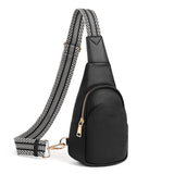 CLUCI Small Vegan Leather Sling Bag with Adjustable Guitar Strap