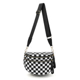 CHERUBEL Crossbody Bag for Women, Casual Plaid Nylon Bum Bag with Detachable Strap and Coin Purse, Large Capacity Sling for Travel, Casual Waist Bag, Birthday