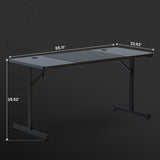 GTRACING 55" Large RGB Sturdy Gaming Desk with Mouse Pad T-Shaped Office Chair Computer Desk Spacious Work Surface Table, Black