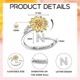 Sunflower A–Z Initial Spinner Ring - image 2