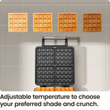 Chefman 4 Slice Belgian Waffle Maker w/ Adjustable Temperature, Stainless Steel