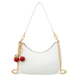 KKXIU Retro Hobo Shoulder Bag - White (bag charm)