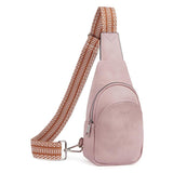 CLUCI Small Vegan Leather Sling Bag with Adjustable Guitar Strap