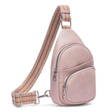 CLUCI Small Vegan Leather Sling Bag with Adjustable Guitar Strap