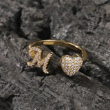 Gold-Plated Initial Open Heart Ring - image 7