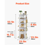 KFFKFF 5-Tier Rotating Shoe Rack Tower, 360° Spinning Organizer, Freestanding Round Carousel Storage for Shoes, Ideal for Bedroom, Living Room, Entryway, Closet, White