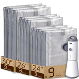 VACBIRD X7 Cordless Travel Vacuum Bag Set with Rechargeable Pump – 9/12/15/20/24 Pack