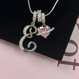 Triple-Layer Initial Necklace with Pink Heart Stone - image 18